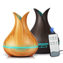 Load image into Gallery viewer, Ultrasonic Air Humidifier Aroma Essential Oil Diffuser with Wood Grain 7 Color Changing LED Lights for Bedroom Living Room