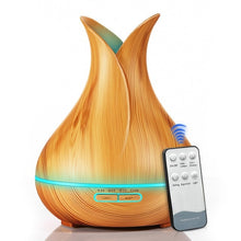 Load image into Gallery viewer, Ultrasonic Air Humidifier Aroma Essential Oil Diffuser with Wood Grain 7 Color Changing LED Lights for Bedroom Living Room