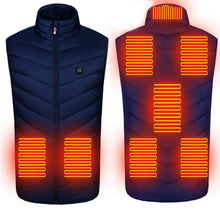 Load image into Gallery viewer, 8 Areas Heated Vest Jacket USB Men Winter Electrical Heated Sleevless Jacket Outdoor Fishing Hunting Waistcoat Hiking Vest