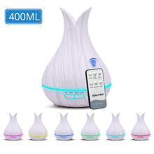 Load image into Gallery viewer, Ultrasonic Air Humidifier Aroma Essential Oil Diffuser with Wood Grain 7 Color Changing LED Lights for Bedroom Living Room

