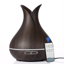 Load image into Gallery viewer, Ultrasonic Air Humidifier Aroma Essential Oil Diffuser with Wood Grain 7 Color Changing LED Lights for Bedroom Living Room

