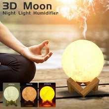 Load image into Gallery viewer, Ultrasonic Moon Air Humidifier Aroma Essential Oil Diffuser USB Mist Maker with LED Night Lamp
