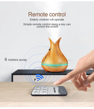 Load image into Gallery viewer, Ultrasonic Air Humidifier Aroma Essential Oil Diffuser with Wood Grain 7 Color Changing LED Lights for Bedroom Living Room
