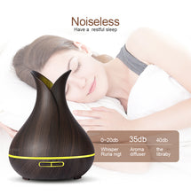Load image into Gallery viewer, Ultrasonic Air Humidifier Aroma Essential Oil Diffuser with Wood Grain 7 Color Changing LED Lights for Bedroom Living Room
